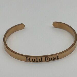Copper Cuff Bracelet with 'Hold Fast' Engraving